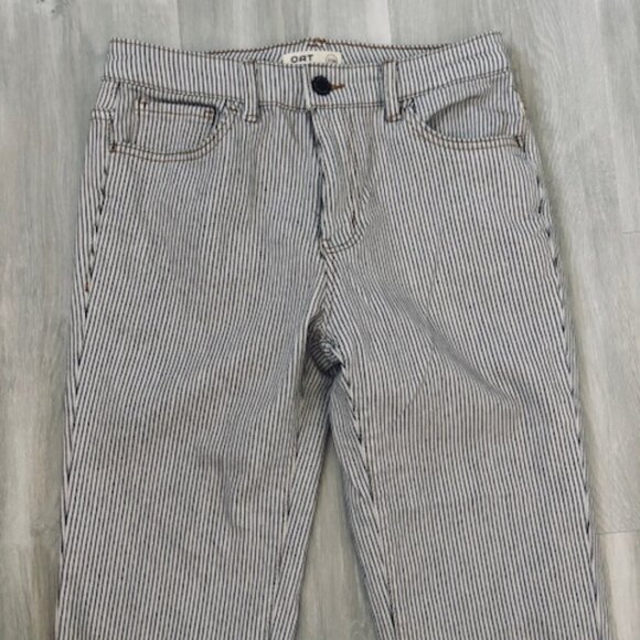 OAT New York Mid Rise Straight Striped Jeans - size 2/26 - Picture 4 of 8